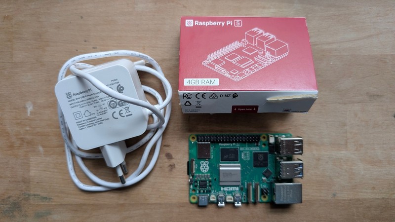 Raspberry Pi 5 4GB with official USB-C Power Supply + SD Card