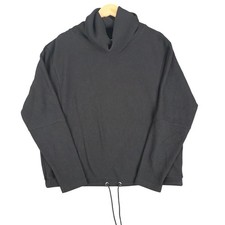 Varley Black Charles Ribbed Cowl Neck Pullover Drawstring Hem Sweatshirt Large