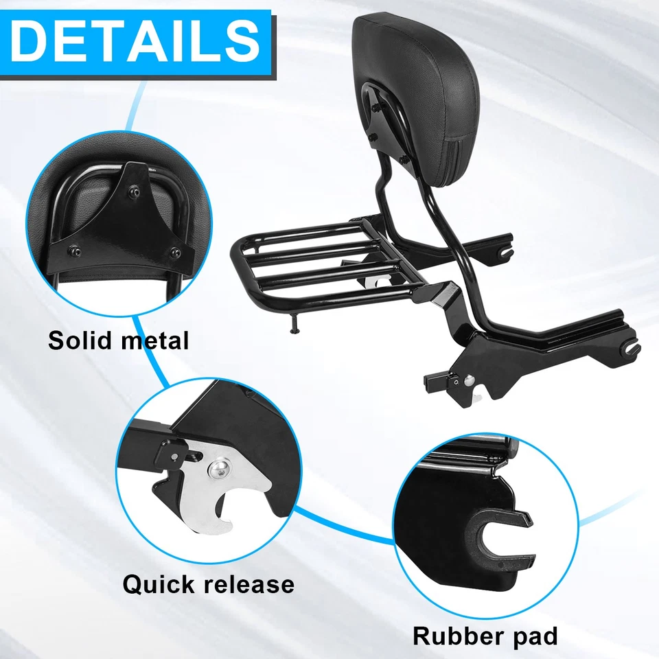 for Harley Fat Boy Breakout 2018+ Quick Release Sissy Bar Backrest Luggage Rack — 第 3/4 张图片