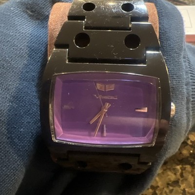 VESTAL Watch DESTROYER Black band/Purple Face- New Battery