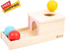 Adena Montessori Object Permanence Box with Tray Three Balls Toys... 