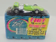 Vtg ZEST 5 Pack Promo Soap W/Green Grand Prix Racing Car & Launching Ramp READ