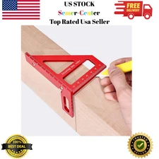 3D Multi-Angle Measuring Ruler, Precision 45/90 Degree Woodworking Red 