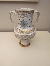 CIARLA VASO BIANSATO ANFORA MAIOLICA FAIENCE CERAMICA GROTTAGLIE METÀ 1800