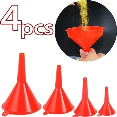 4 Stück Kunststoff Trichter Set - Einfaches Ausgießen für Küche, Garage, Garten,