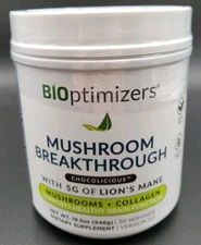 Bioptimizers Mushroom Breakthrough Collagen Powder Chocolicious (Factory Sealed)