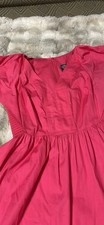 Vince Camuto Pink Short Sleeve A-Line Pleated Knee Length V-Neck Dress 10