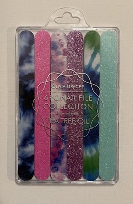 Olivia Grace 6PC Nail File Collection- Infused With Tea Tree Oil- New In Package