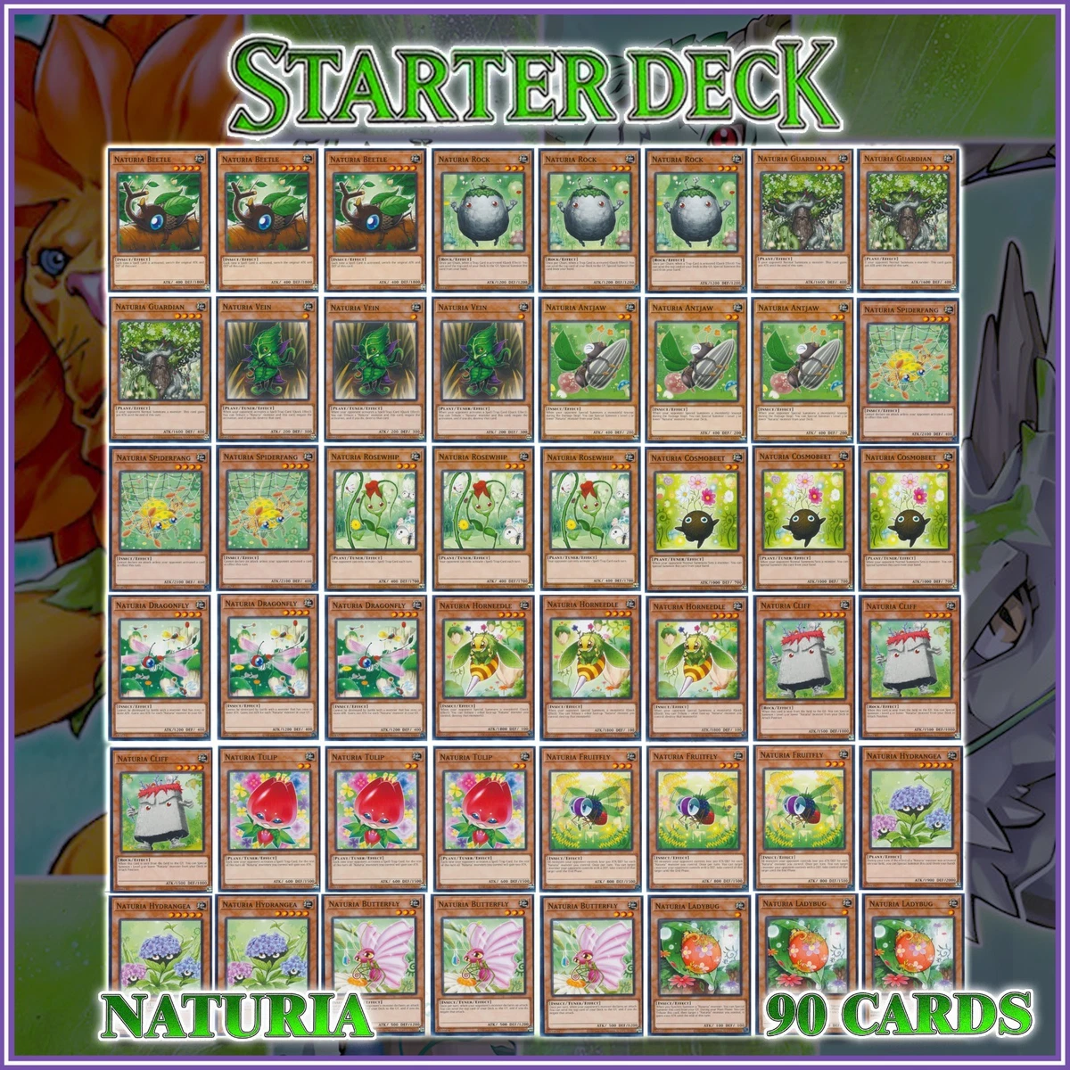 Naturia Exterio Deck Naturia w/ Beast Barkion Yu-Gi-Oh Premium Complete Deck 90