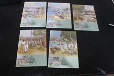 1988 THE FIRST FLEET ARRIVAL  STAMP  MAXI CARDS SET OF 5