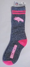 Denver Broncos Crew Socks Medium Size 5 to 10 Melange Pink