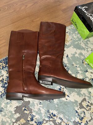 Sam Edelman Cesar Riding Boot Brandy Leather Women s Size 7.5