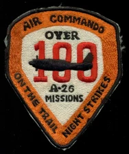 USAF A-26 100 Missions Air Commando on The Trail Night Strikes Patch N-26