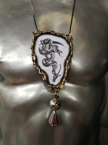 Necklace Snake Woman Men Pendant Wicca Charm Lariat Pagan Jewelry Gothic Witch - Picture 6 of 24