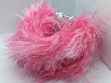 Extra Long Frosted Pink Eyelash Colorful Yarn Ice #46454 Pinks Hint of White 50g