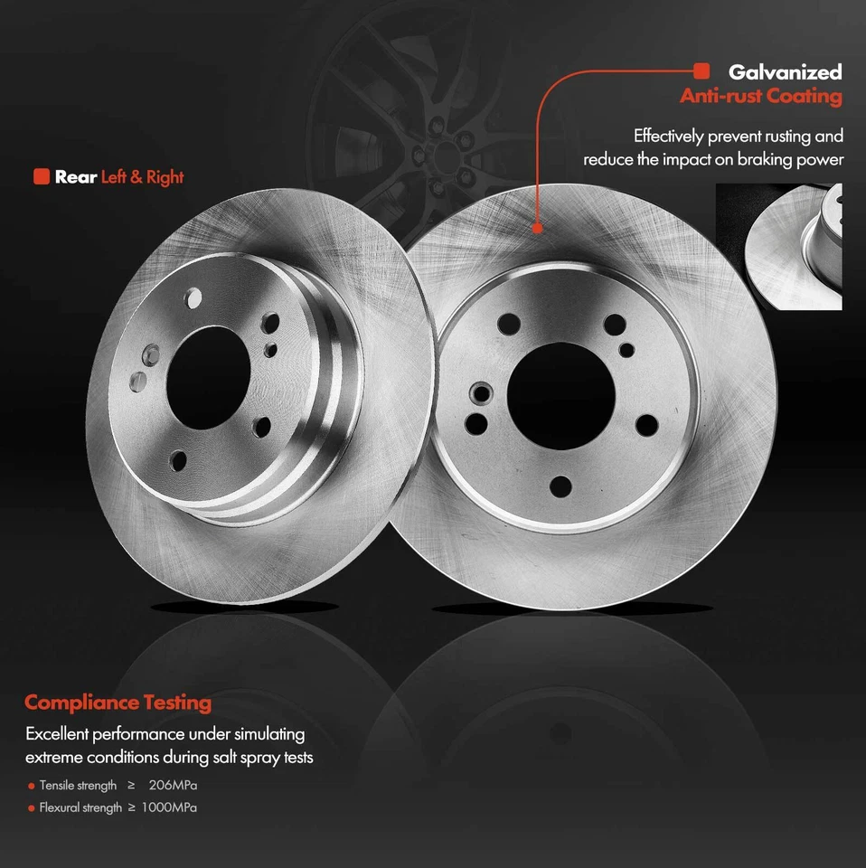 Rotor y pastilla de freno de disco lateral trasero + pinza para Mercedes-Benz C230 C280 SLK230 Foto 4 de 4