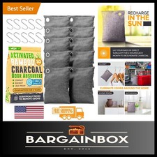 10 Unscented Activated Charcoal Bags - Odor Absorbers for Home Car