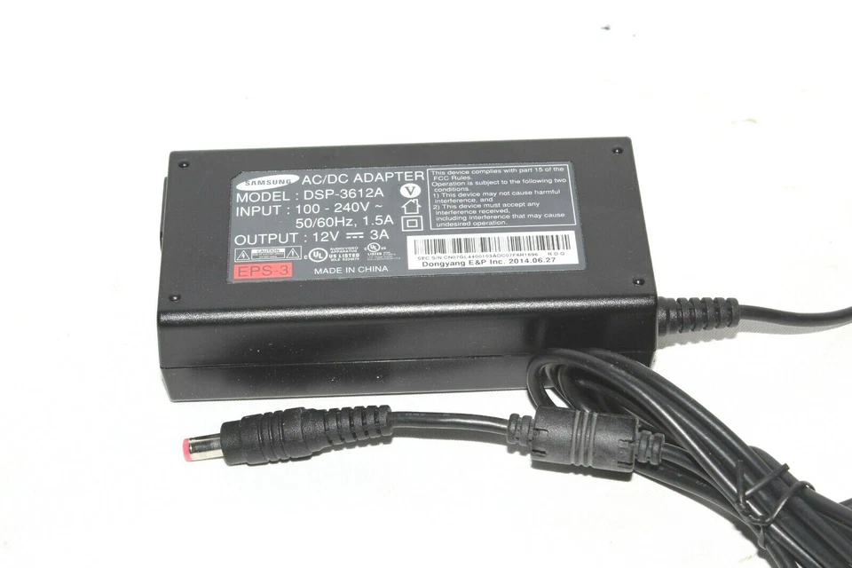 Cargador Adaptador AC/DC 12V 3A 36W 100-240V Fuente de Alimentación Samsung DSP-3612A Usado_ Foto 2 de 2