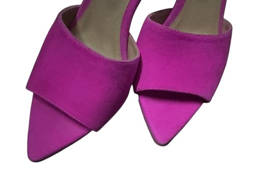 L’agence Shoes Pink Sz 38.5 Sandals Neon Pink Suede Size 8.5 Worn Once - Imagen 5 de 7
