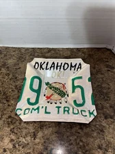 Original Authentic Oklahoma License Plate Ashtray OK! Commercial Truck 9 5