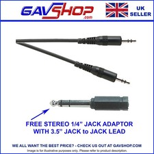 1.2m Stereo 3.5mm Jack Plug to 3.5mm Stereo Jack Plug & FREE 6.35mm Jack ADAPTOR