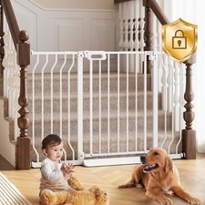 Mom's Choice-GROWNSY Baby Gate for Stairs, 29"-48" 40" - White