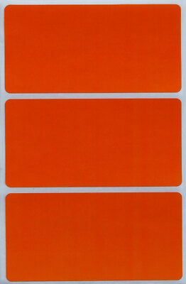 Rectangle Orange Colored Label in Various Sizes (25MMx10MM-100MMx50MM)15 Sheets 
