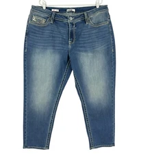 Vigoss Women's Distressed Stretch Skinny Blue Denim Jeans Plus Sz 22 NWOT