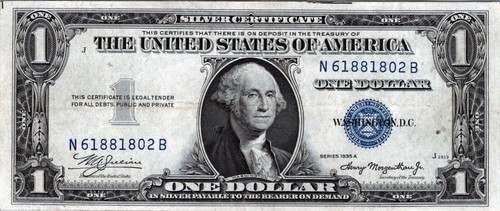 1935-C $1 Silver Certificate Us Legal Tender F-1608