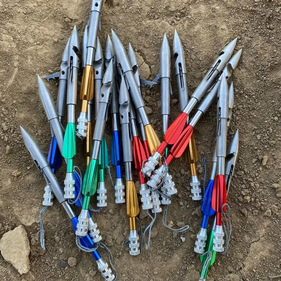 5pcs Deepwater Stainless Steel Strong Broadhead Slingshot Catapult Dart Hunting - Image 2 of 4
