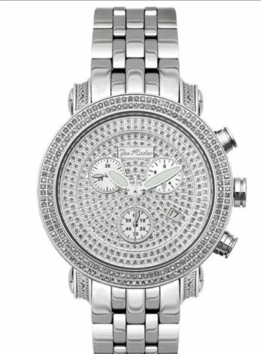 New Authentic Mens Joe Rodeo Classic Jcl50 376 Pcs. 3.50 ct.aprx.Diamond Watch