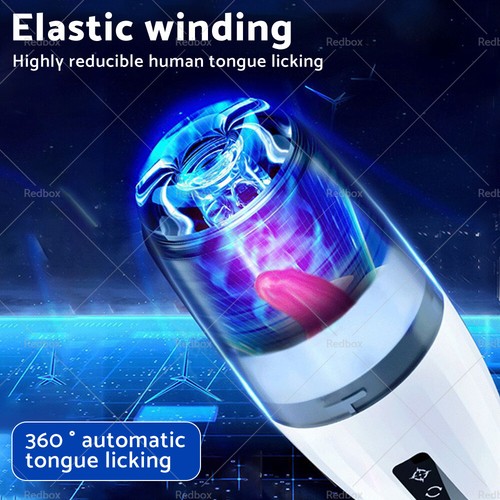 Moan Oral Sex Stroker Cup Male Masturbator Auto Sucking Tongue Licking Sex Toy - Picture 2 of 9