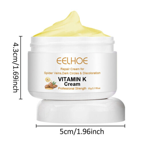 60g Vitamin K Cream Spider Varicose Veins Scars Rosacea Capillaries Dark Circles - Picture 3 of 12