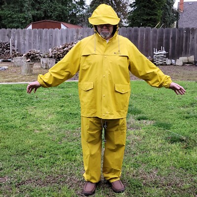 Columbia Sportswear Co homme jaune PVC pluie costume veste à