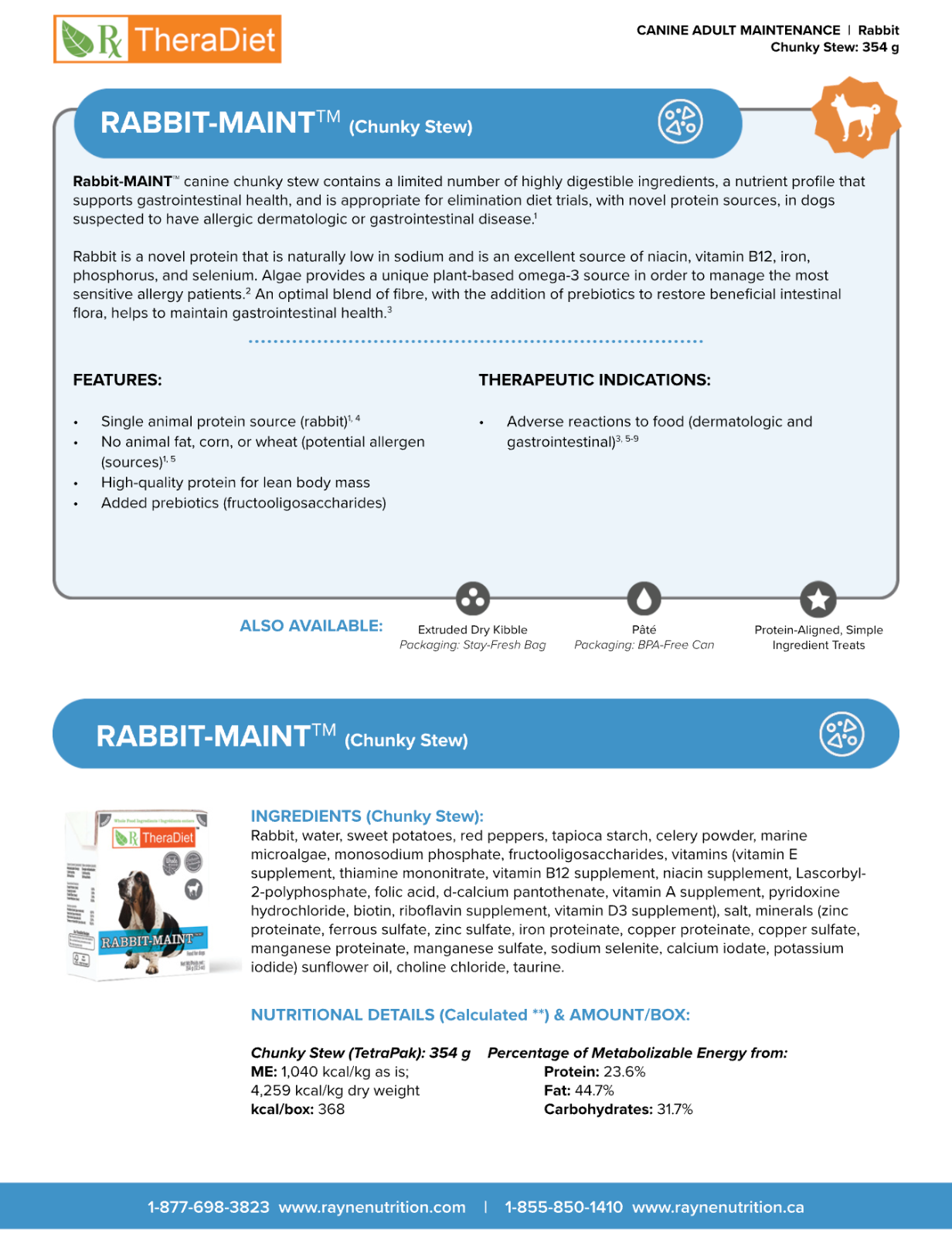 Rayne Nutrition RabbitMAINT Canine Chunky Stew 12.5 oz eBay