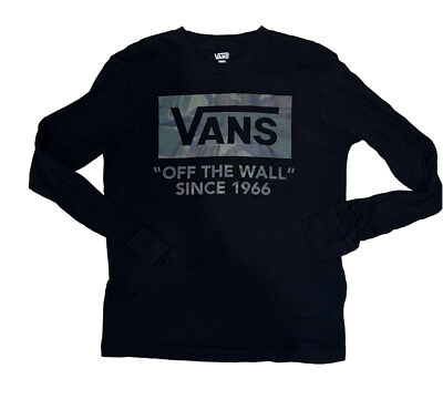 Mens Vans Long Sleeve T Shirts Vans Shirt Mens Small Black