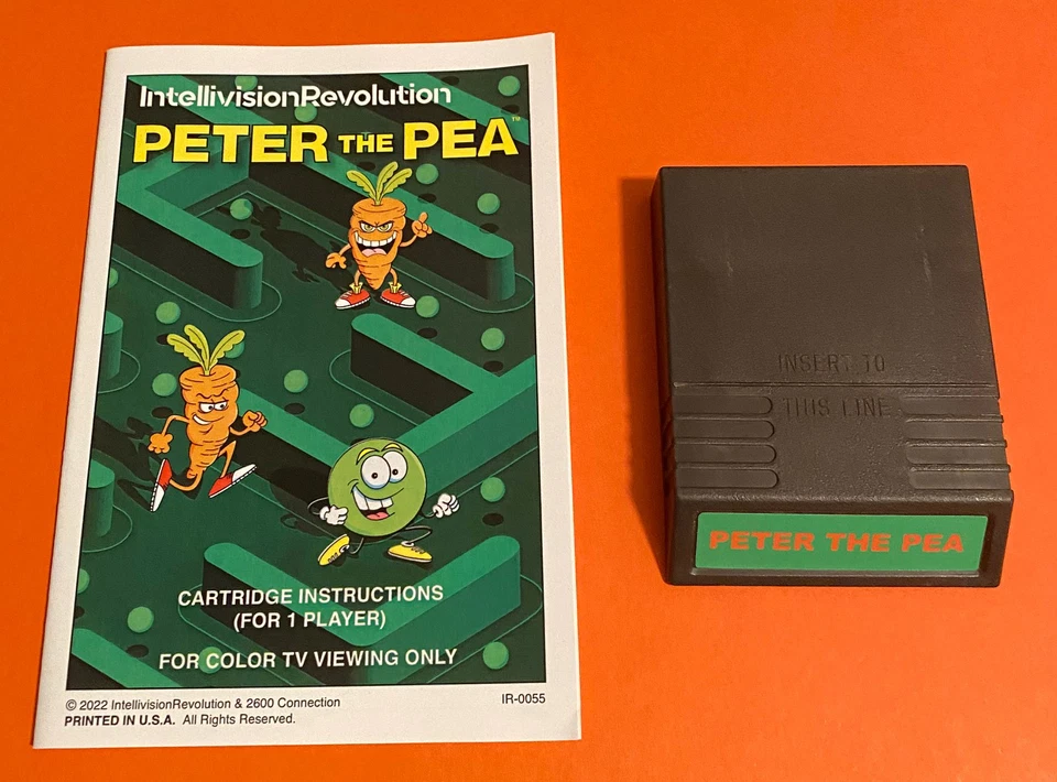 PETER THE PEA Mattel Intellivision videogame cartridge homebrew INTV box PACMAN - Image 4 of 4