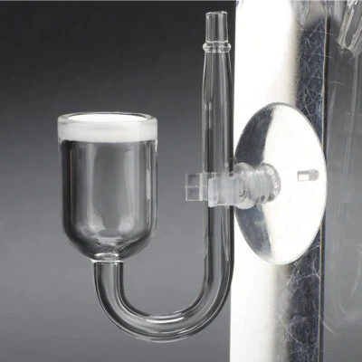MARKENLOS Glas Aquarium CO2 Diffusor Pflanze Reactor Zerstaeuber Diffusor mit Saugnapf