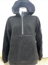 Outdoor Voices Black Wool Blend Hoodie Jacket Size Xs Extra Small Euc