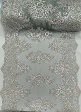 Designer Sequin Lace Fabric – Embroidered Mesh for Dresses & Table Runner VT-14
