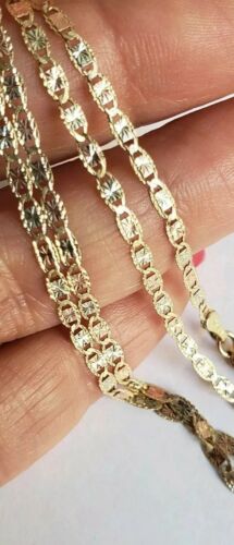 Real 10k yellow white and Rose gold chain necklace 2 mm 20 inches long - Picture 2 of 12