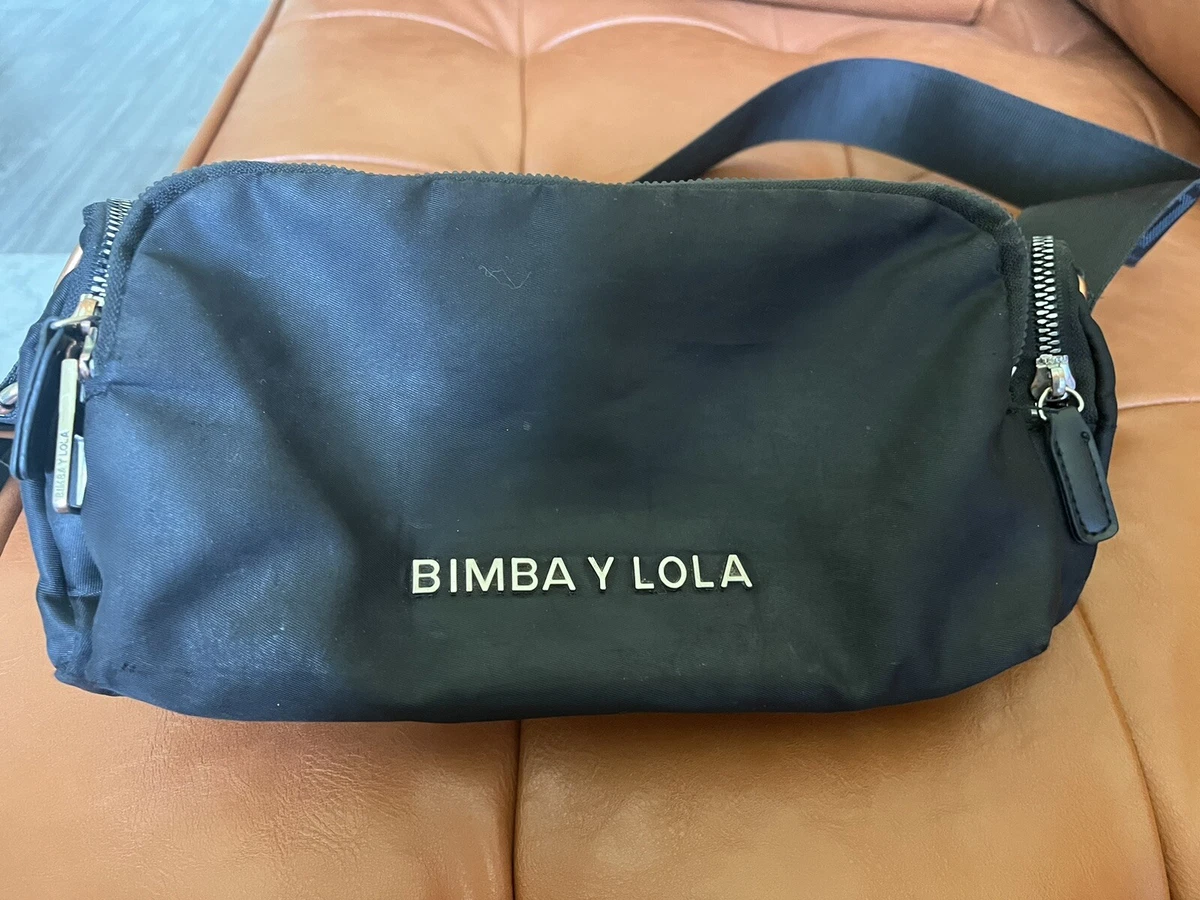 Pre-owned Bimba Y Lola Leather Crossbody Bag In Black