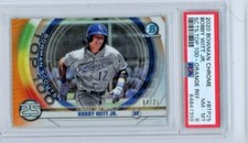 2020 BOWMAN CHROME SCOUTS TOP 100 ORANGE REFRACTOR #/25 BOBBY WITT JR. PSA 8