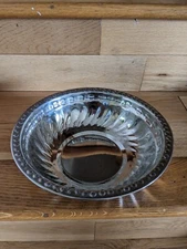 Contemporary Flutes & Diamonds Salad,Fruit Serving Bowl 18/8 Stainless Steel 9x3