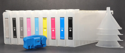 9X300 Refillable K3 Pigment Ink Cartridge fr Epson Stylus Pro 4800 Printer Reset