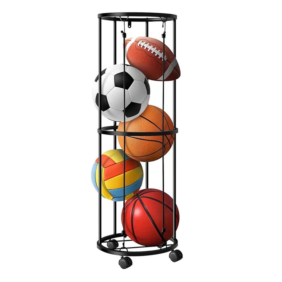 Supporto Da Parete Per Palloni - 4 Pezzi In Metallo Per Basket, Calcio, Volley - Foto 11