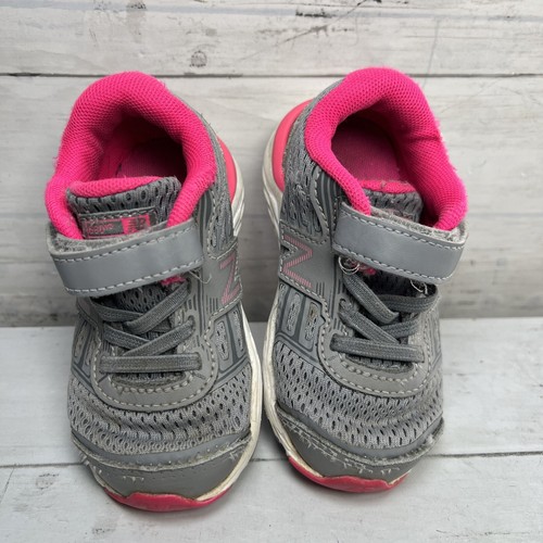New Balance 680 V5 Tech Ride Kids Sneaker Size 6 Gray/Pink 680v5 Techride Child - Picture 3 of 8