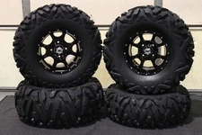HONDA RANCHER 400 27" QUADKING ATV TIRE & COBRA BLK WHEEL KIT SRA1CA BIGGHORN