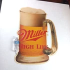 VTG Large Miller High Life Beer Mug Metal Embossed Bar Pub Metal Sign 26x36 Rare
