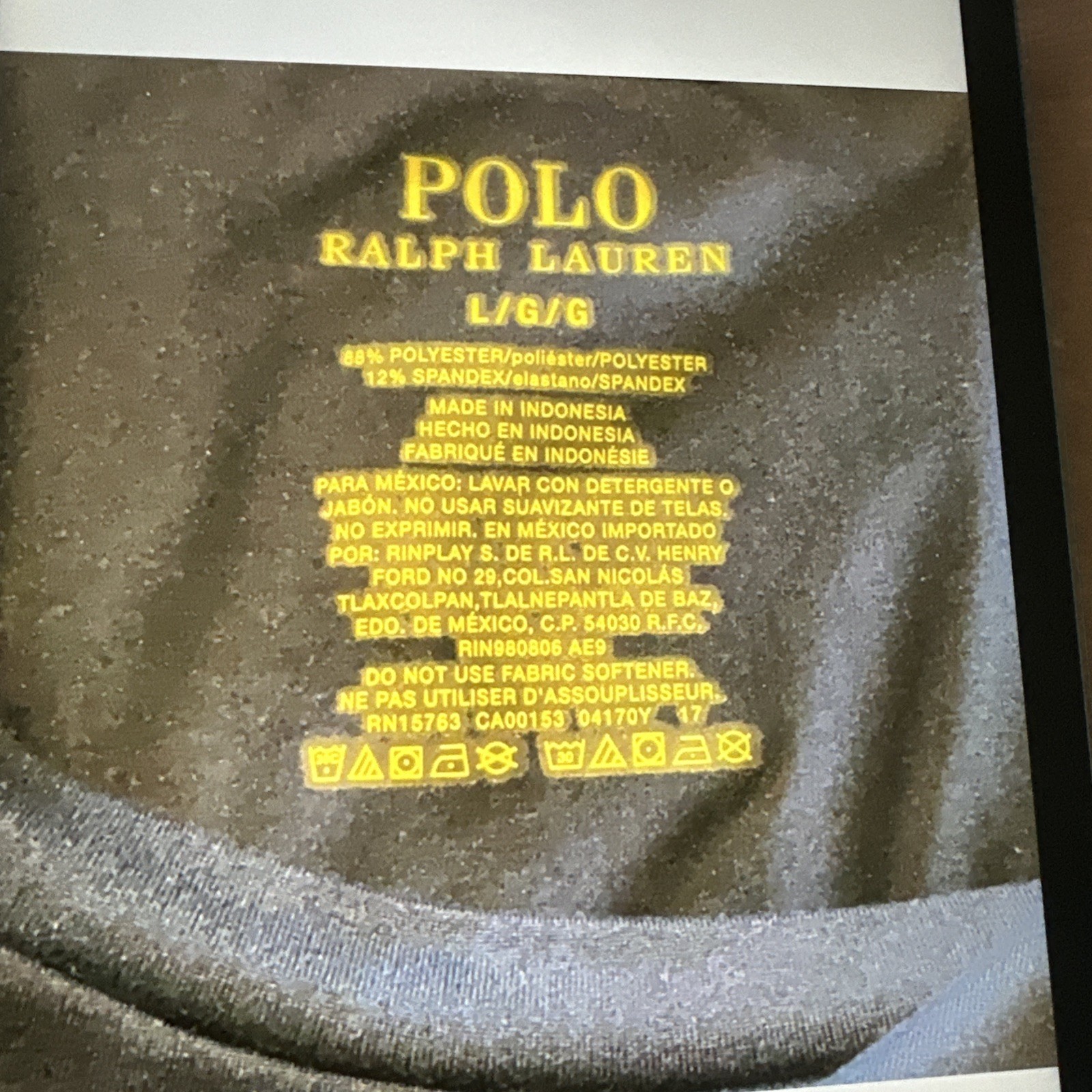 PONY Polo Ralph Lauren maglietta girocollo uomo manica corta blu scuro L